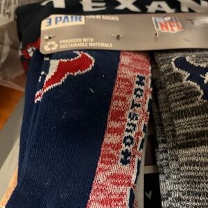 NFL Texans Crew Socks - 3 Pack - Navy, Red, Gray